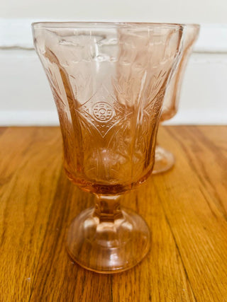 Vintage Indiana Glass Pink Goblets (set of 2)