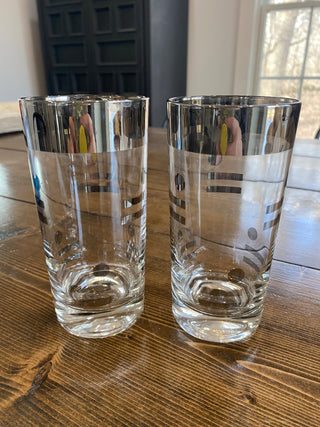 2pc Dorothy Thorpe Dots & Dashes Highball Glasses