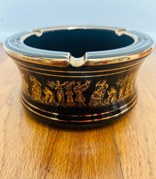 Vintage Ashtray with 24k Gold Trim Made in Greece