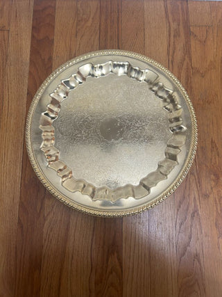 Large Gold Chrome Plated Serving Tray