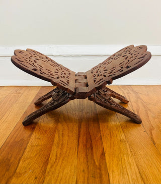 Vintage Carved Wood Book Stand