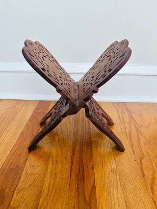 Vintage Carved Wood Book Stand