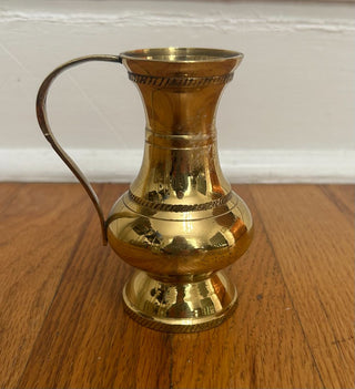 Vintage Mini Brass Pitcher or Vase
