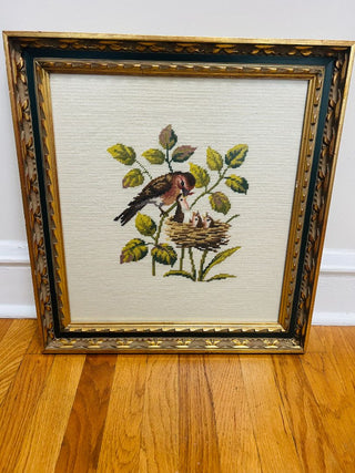 Framed Bird Needlepoint