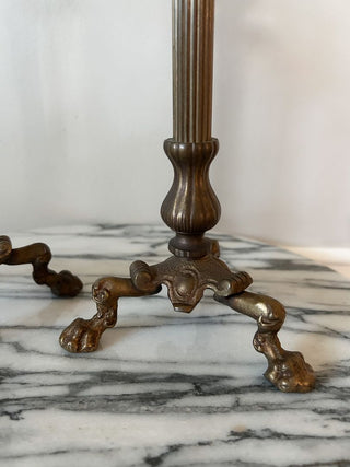 Set of 2 11" Ornate Brass Candlesticks w/ Claw Feet