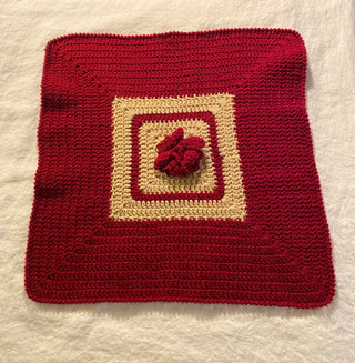 Vintage hand crocheted tabletop tree skirt