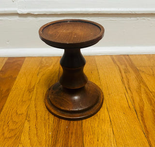 Vintage Wood Pedestal Candle Holder