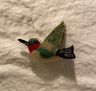 Vintage felt bird ornament