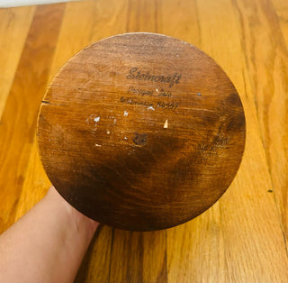 Vintage Wood Pedestal Candle Holder