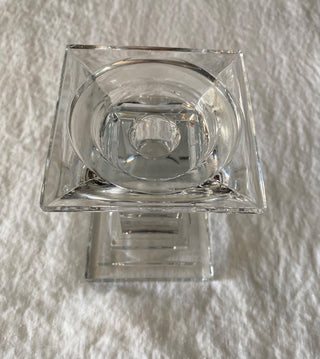 Glass candlestick for taper or pillar