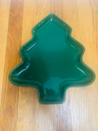Italian Ceramic Christmas Tree Large Green Dish