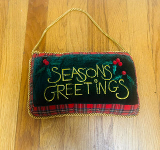 Seasons Greetings Hanging Pillow