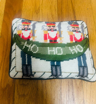 "Ho Ho Ho" Needlepoint Holiday Pillow