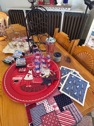 4th of July Vintage Fireworks Swedish Dishcloth