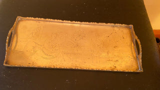 Chinese brass etched tray
