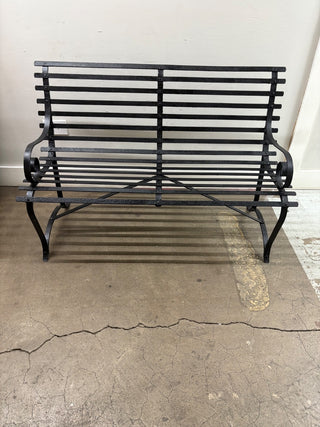 Antique Iron Slat Bench