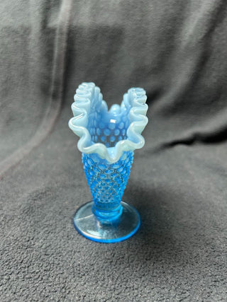 Fenton-Lt. Blue fan vase