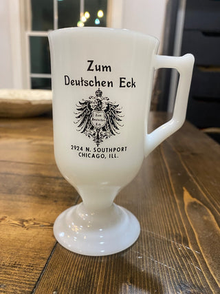 Zum Deutschen Eck Chicago Milk Glass Coffee Mug