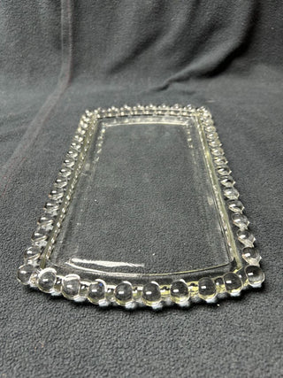 Hobnail clear glass tray