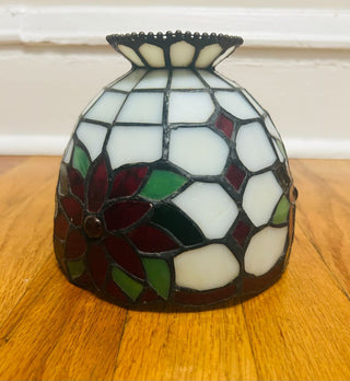 Tiffany Style Poinsettia Stained Glass Lamp Shade