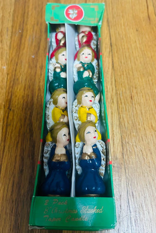 Pair of Stacked Angel Tapered Candle Sticks