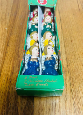 Pair of Stacked Angel Tapered Candle Sticks