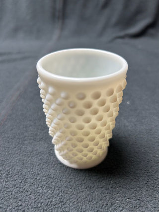 Hobnail white juice glass