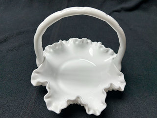 Hobnail Milk Glass Basket