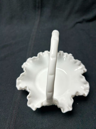 Hobnail Milk Glass Basket