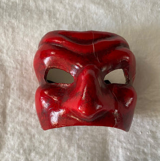 Vintage Venetian papier mache devil mask AS IS