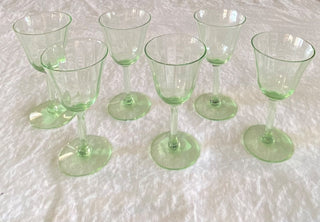 Vintage Uranium Tiffin-Franciscan glasses (set of 6) AS IS