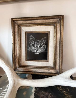 Signed Rich Seidelman 1974 B&W Cat Etching