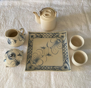 Vintage ceramic Vietnamese tea set FIRM (set of 6)