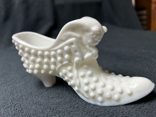 Fenton White-Shoe Milk Glass