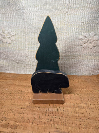 Christmas Tree with Black Bear - Wooden