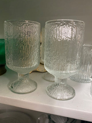 3pc Indiana Glass Footed Goblets