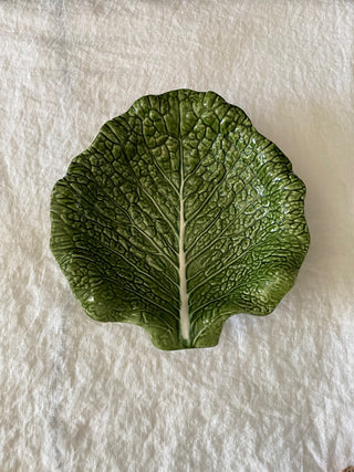 Vintage C Pereira Portuguese Majolica cabbage platter bowl