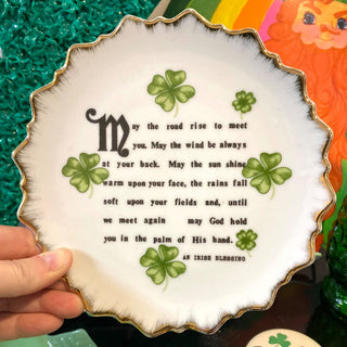 Vintage Irish Blessing Plate Wall Hanging