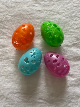 Vintage plastic decor eggs (set of 4)