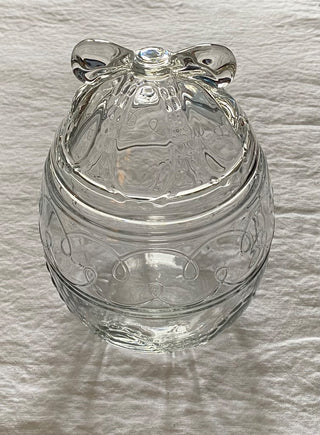 Vintage Anchor Hocking glass Easter egg cookie jar