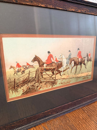 Antique George Wright English Fox Hunting Scene Reproduction Print