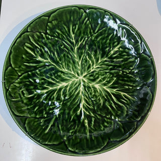 Vtg Majolica Cabbage Platter Italy