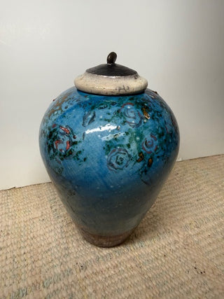 Raku Pottery Vase/Urn - Signed by Artist