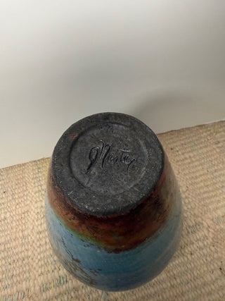 Raku Pottery Vase/Urn - Signed by Artist