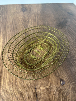 Vintage Fine Gauge Brass Wire Basket