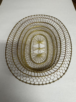 Vintage Fine Gauge Brass Wire Basket