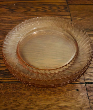 Vintage Pink Swirl Plates (set of 5)