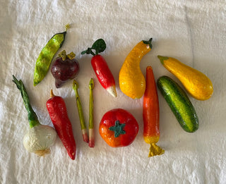 Vintage Mexican folk art papier mache veggies (set of 12)