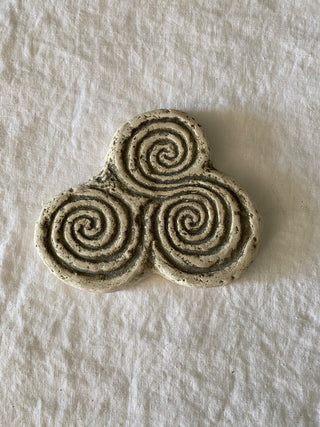 Vintage Irish Newgrange triple spiral stone wall decor
