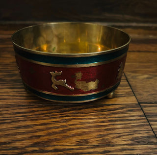 Vintage Christmas Brass Wine Bottle Holder